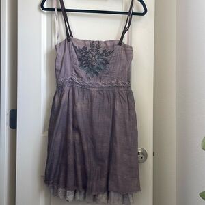 SOLD Free People Embroidered Washed Lavender Dress - 8S